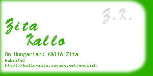 zita kallo business card