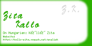 zita kallo business card
